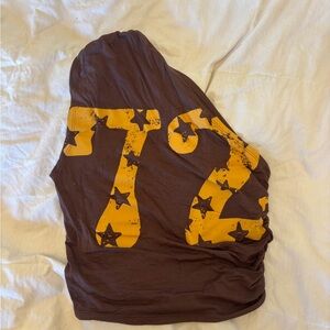 BDG brown and yellow one shoulder top